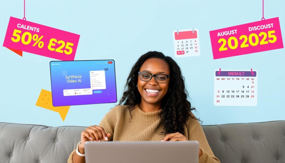 Synthesia video AI discount August 2025