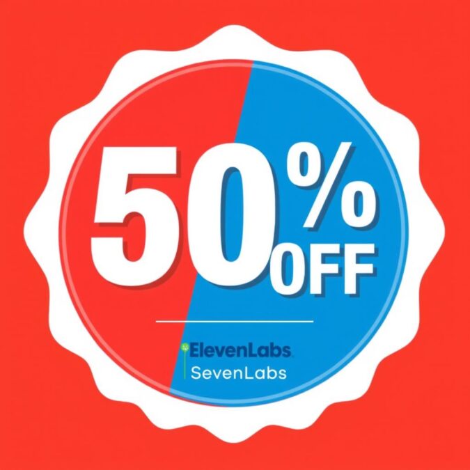 50% discount badge for ElevenLabs Voice AI promo codes