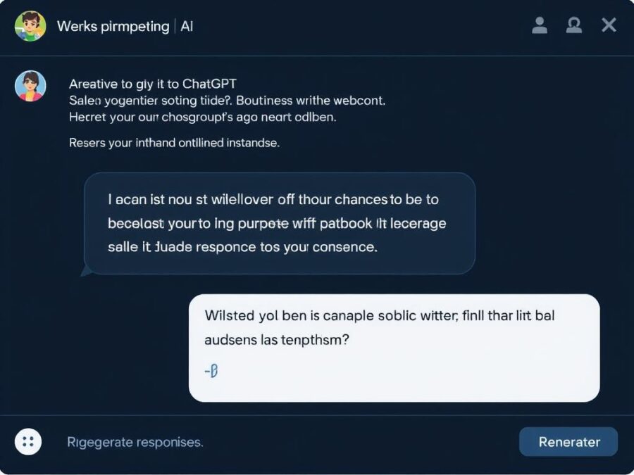 ChatGPT interface showing creative writing capabilities with multiple response options