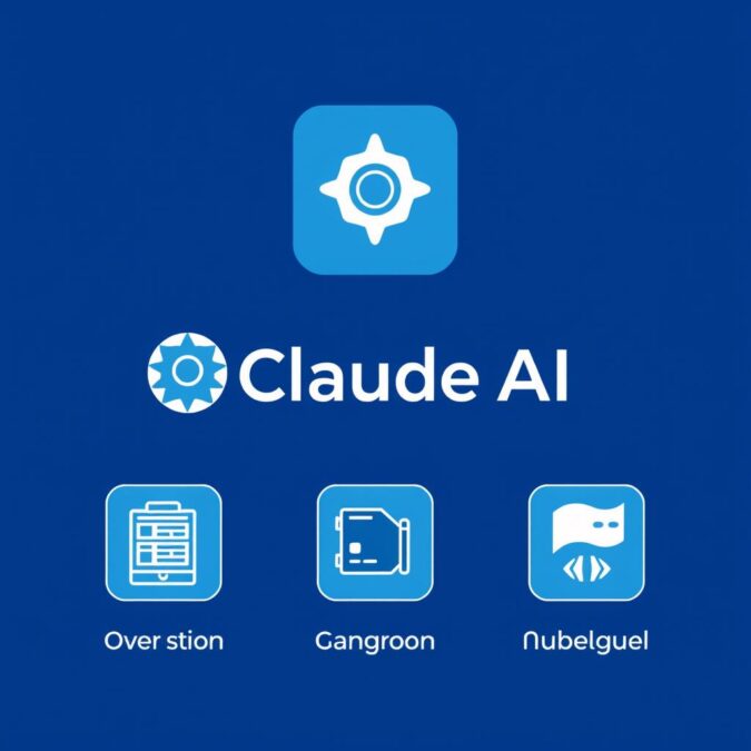Claude AI logo and features illustration