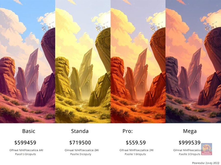 Comparison of Midjourney AI artwork quality between different subscription tiers with September 2025 discount labels