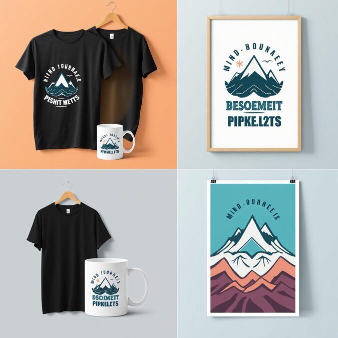Custom merchandise designs created using Midjourney with September 2025 discount
