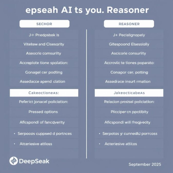 DeepSeek AI Chat and Reasoner models comparison September 2025