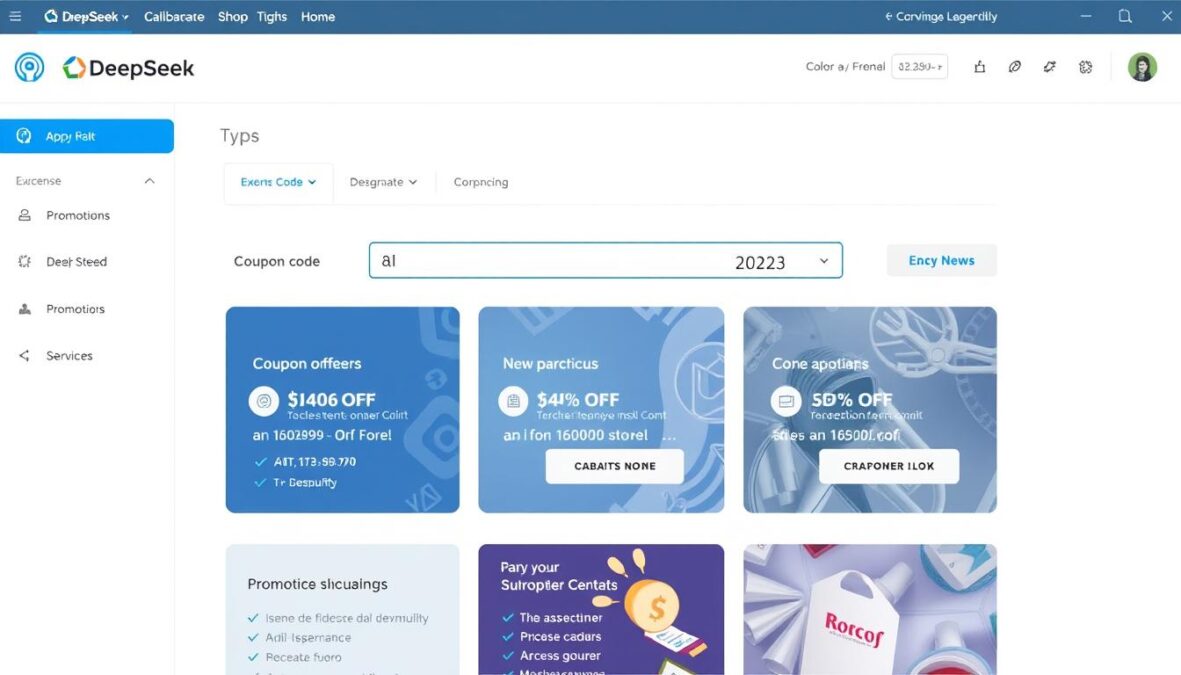 DeepSeek AI interface showing coupon code redemption September 2025