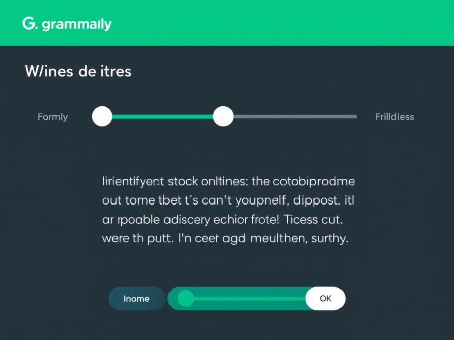 Grammarly AI tone adjustment feature showing different writing styles