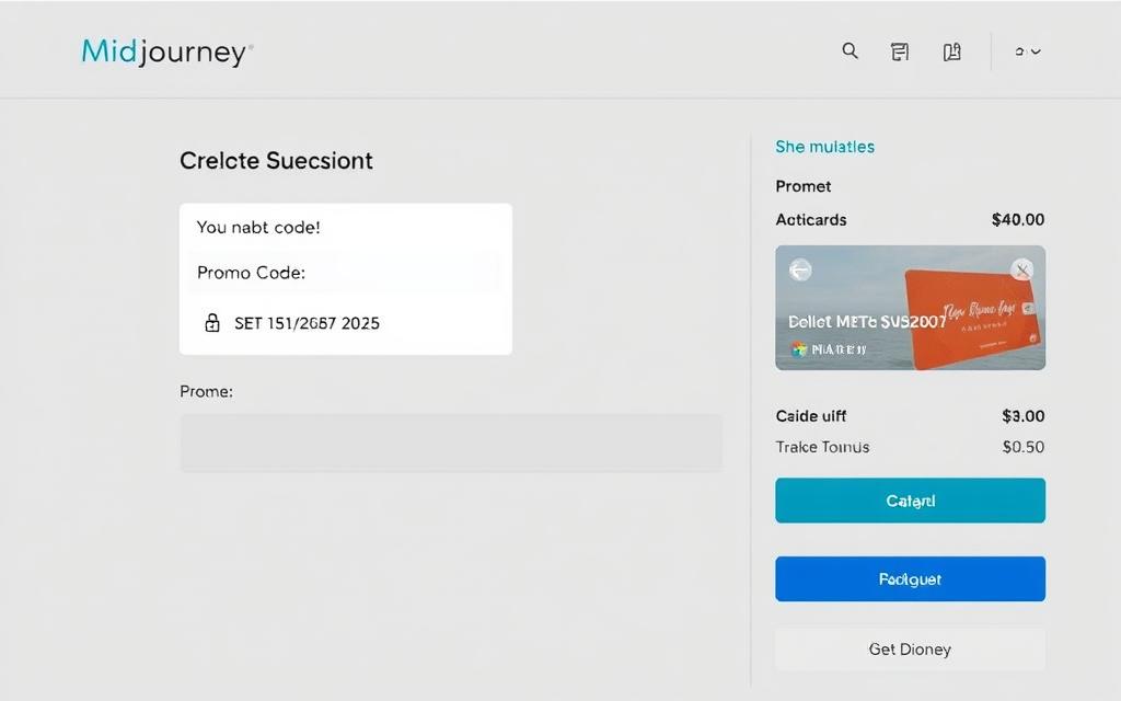 Midjourney discount coupon code being applied at checkout with September 2025 promotion