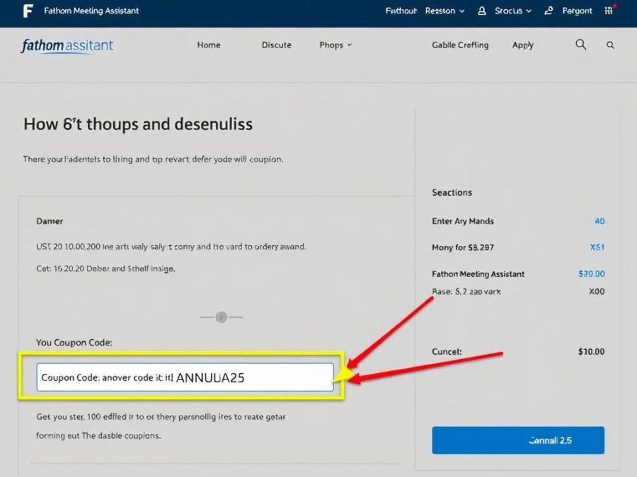 Step-by-step guide showing how to redeem a Fathom Meeting Assistant coupon code
