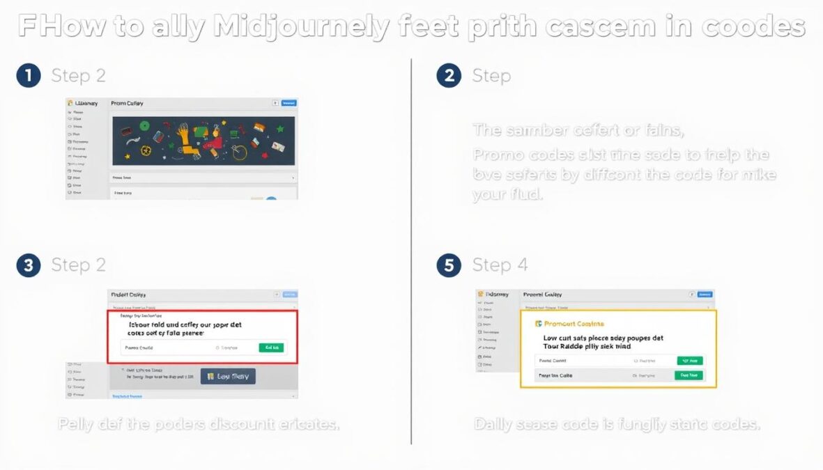Step-by-step visual guide showing how to apply Midjourney Art Tool Discounts September 2025 promo codes