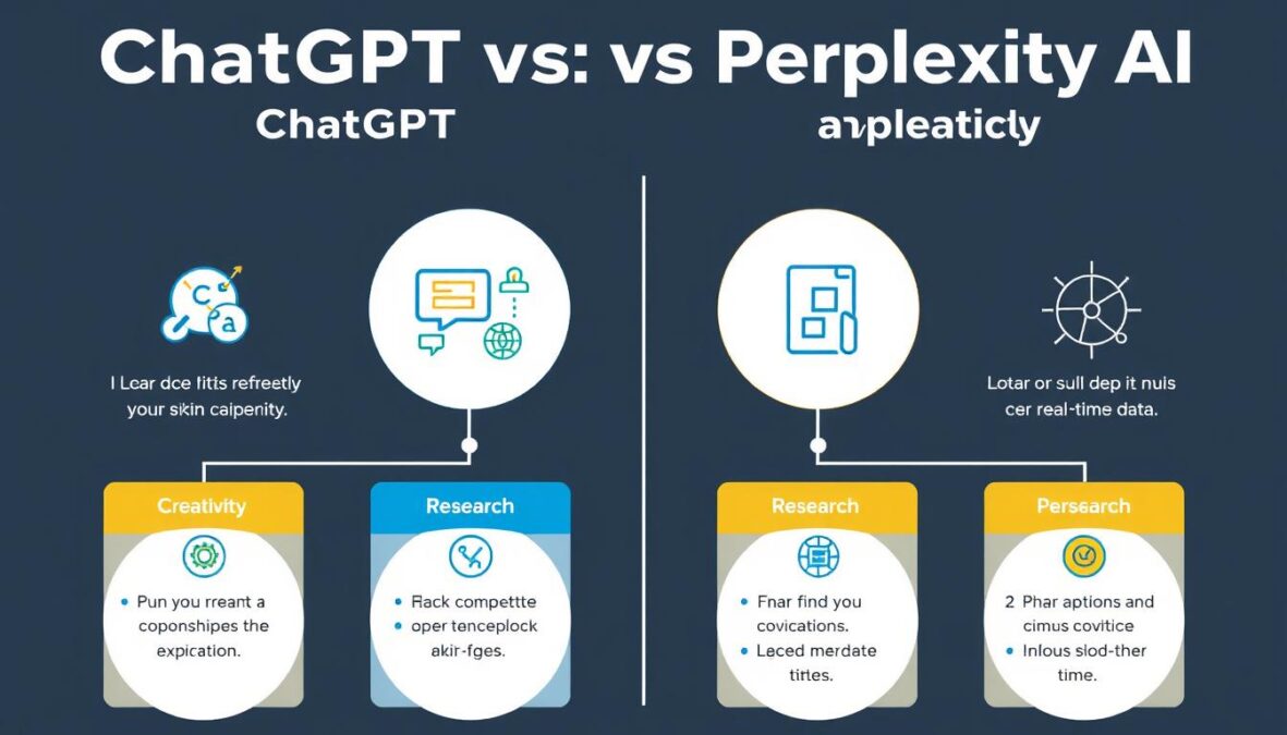 Visual summary of ChatGPT vs Perplexity AI showing key decision factors