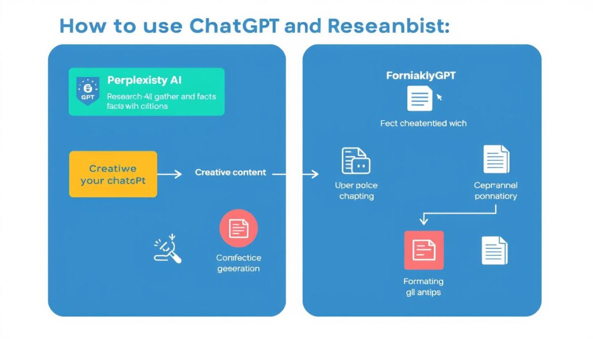 Workflow showing how to use ChatGPT and Perplexity AI together for optimal results