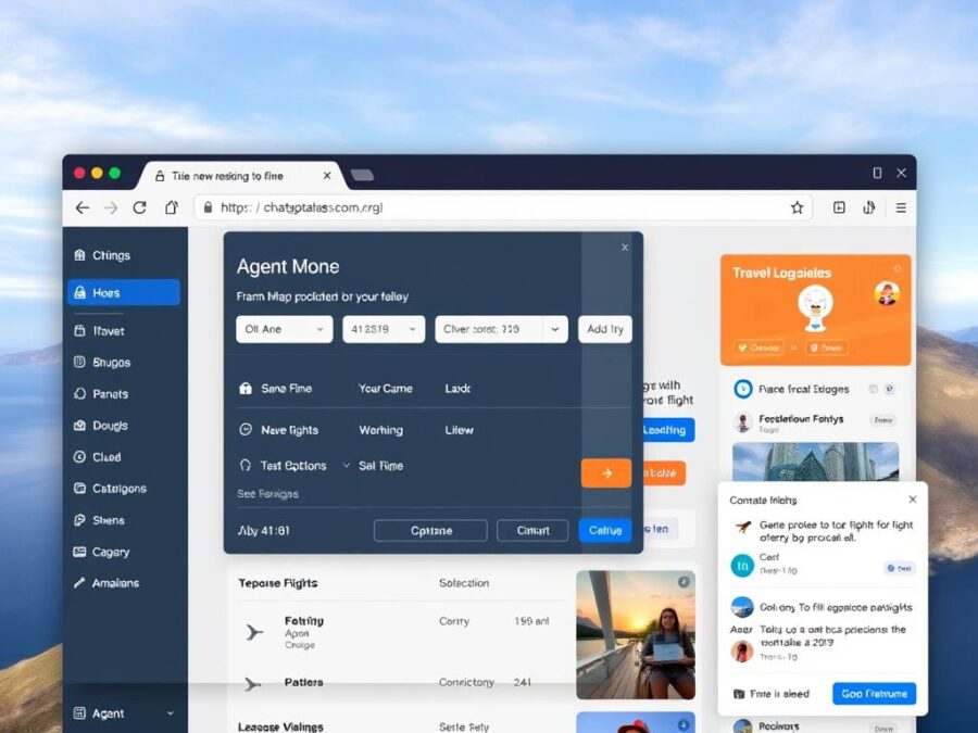 ChatGPT Atlas Browser showing the agent mode feature in action
