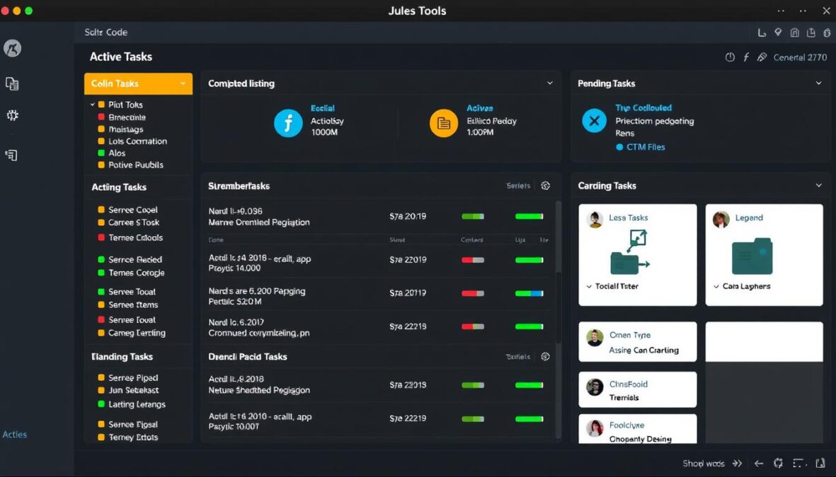 Jules Tools Terminal User Interface showing task dashboard