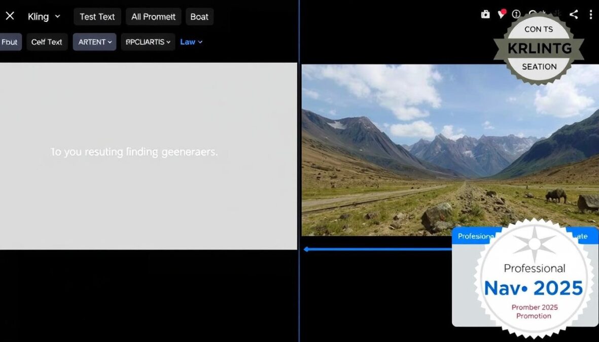 Kling AI text-to-video generation process showcasing November 2025 promo code benefits