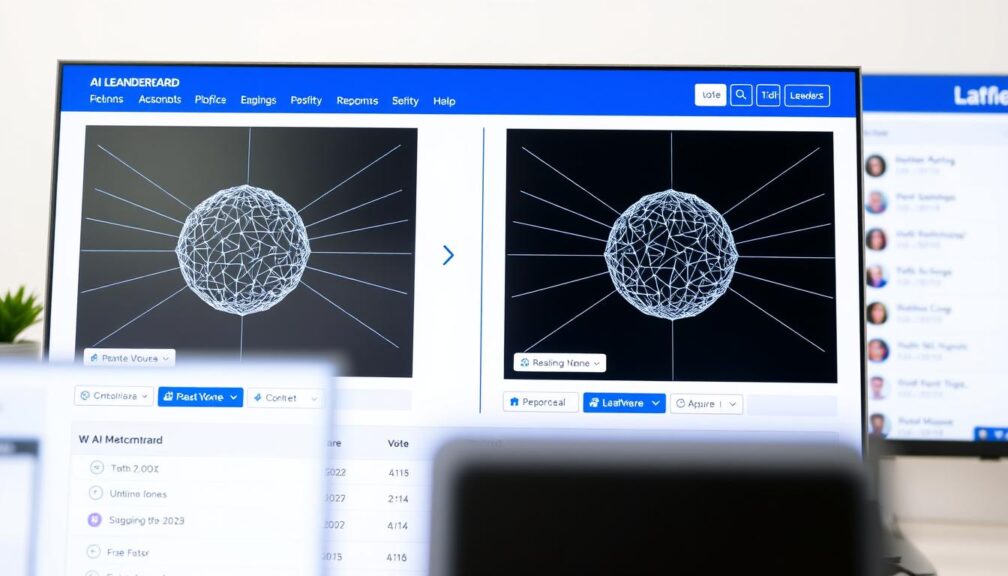 LMarena AI benchmark interface showing AI model comparison