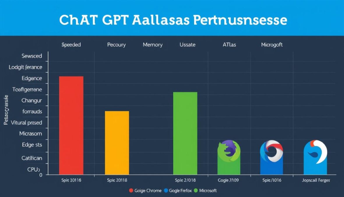 Performance comparison chart between ChatGPT Atlas Browser and other major browsers