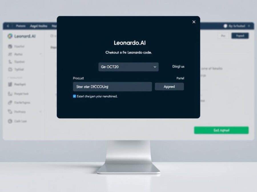 Person applying Leonardo.Ai discount code OCT20 at checkout