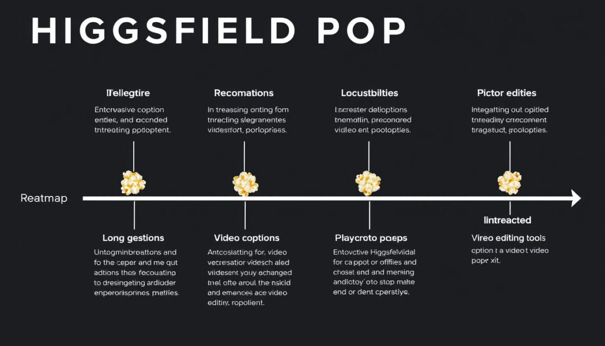 Roadmap visualization for Popcorn showing upcoming features in a popcorn higgsfield ai review