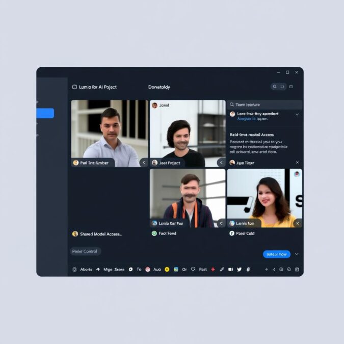 Team members collaborating in Lumio AI workspace