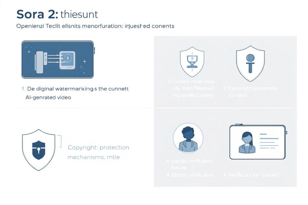 Visual representation of Sora 2's ethical considerations and safeguards