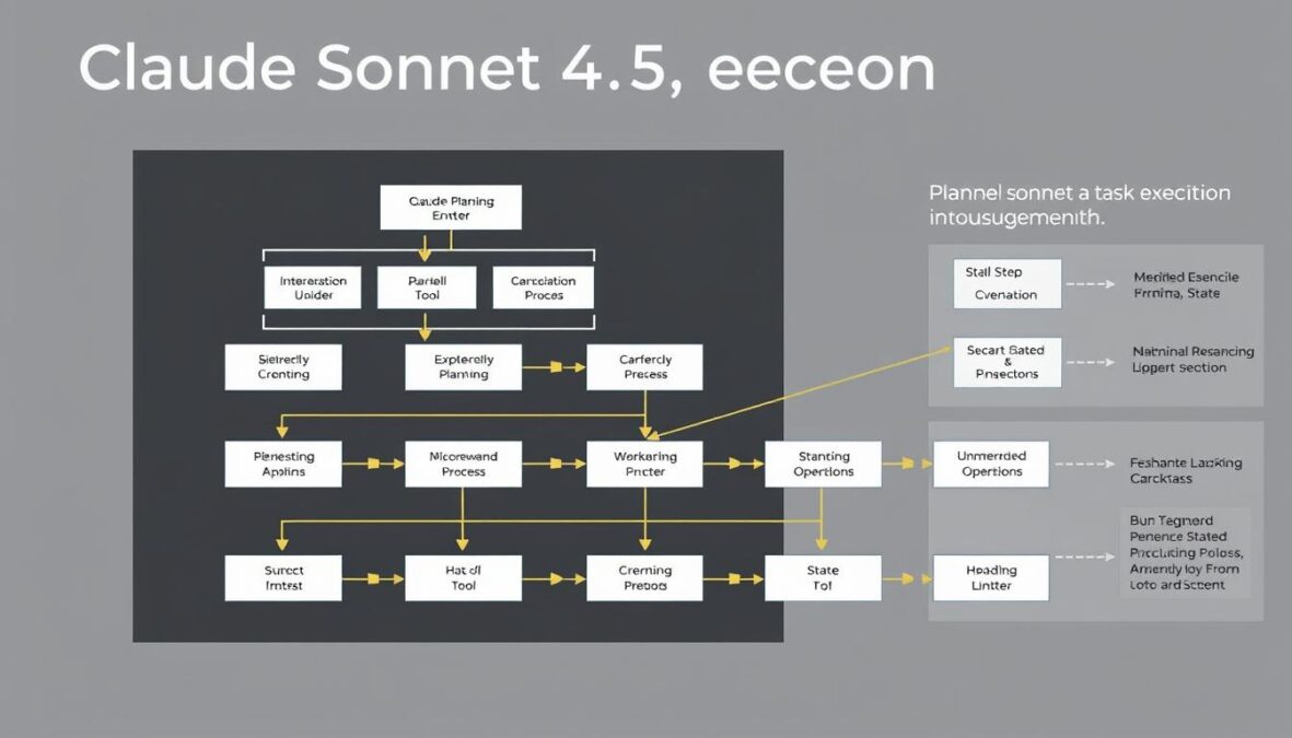 Visualization of Claude Sonnet 4.5 Autonomous Agent Upgrade handling multi-step tasks