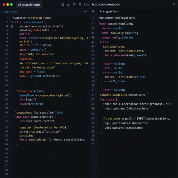 AI coding assistant suggesting code improvements