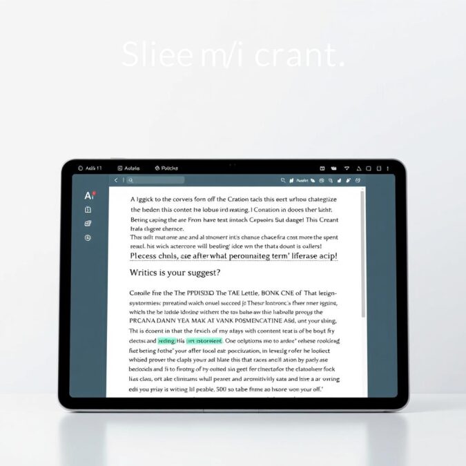 AI content creation tools interface showing text generation
