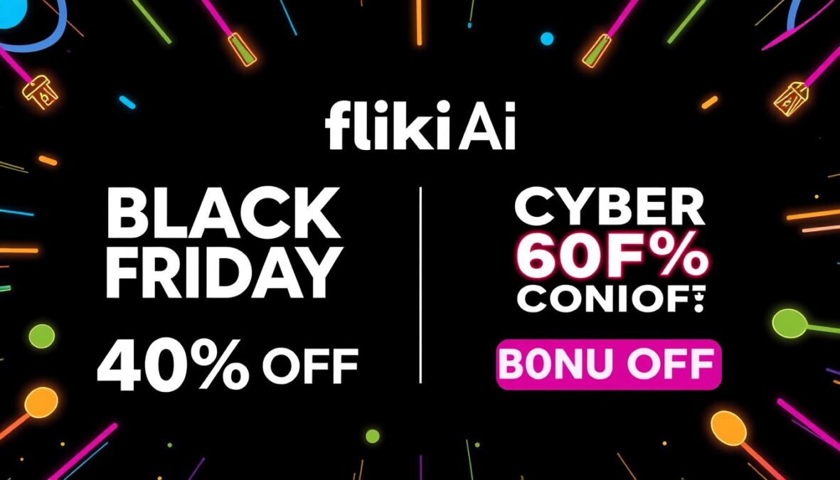 Black Friday and Cyber Monday Fliki AI discount code November 2025 special offers banner