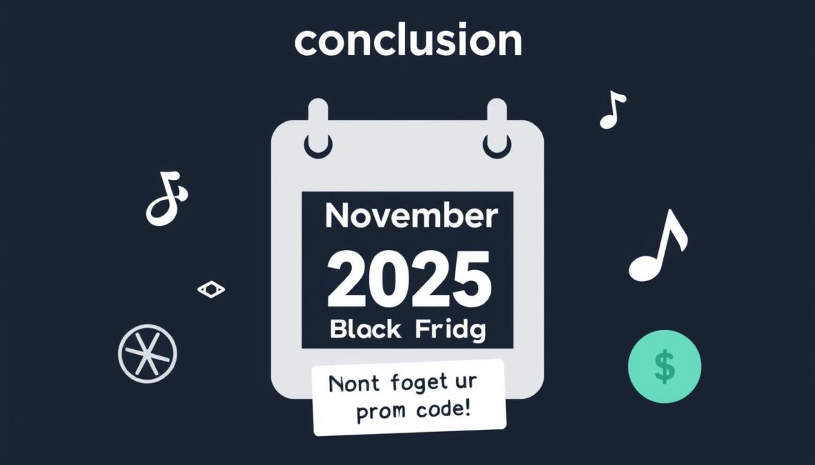 Calendar marking Suno AI Black Friday 2025 date with promo code reminder