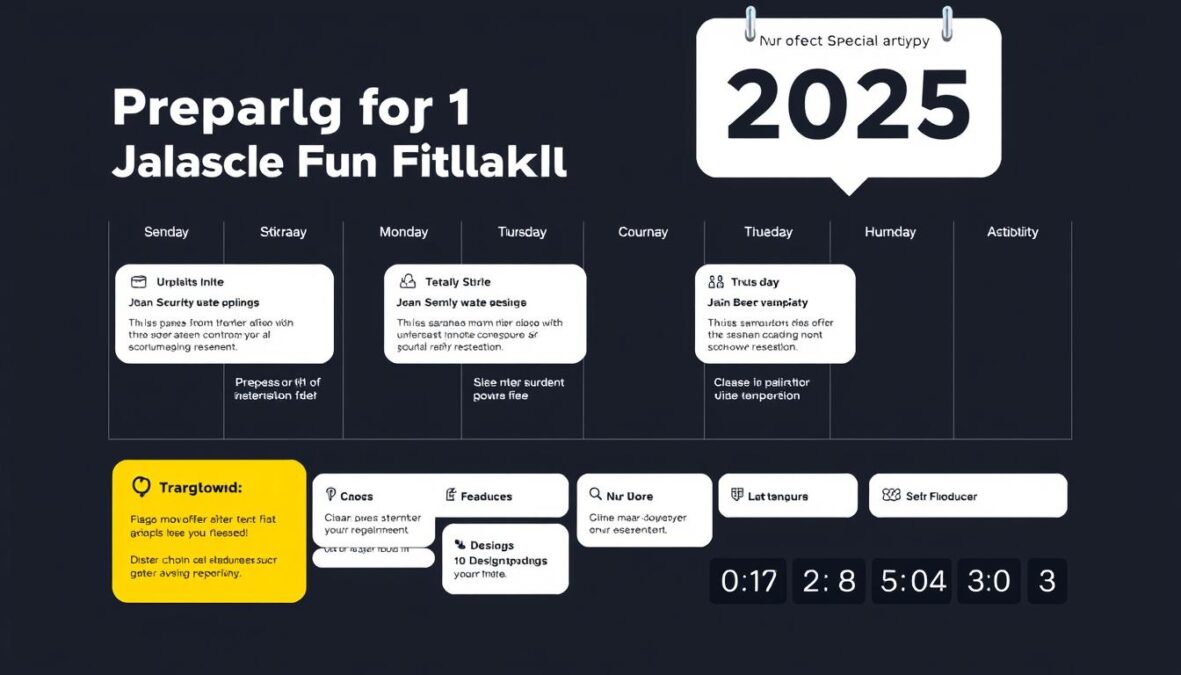 Calendar showing preparation timeline for Jasper AI Black Friday 2025 Deal