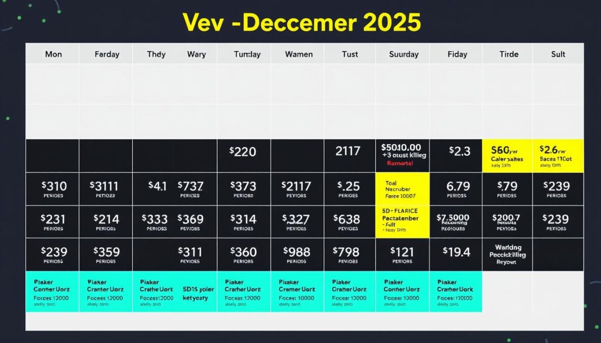 Calendar with key dates for AI tools Black Friday December 2025 deals
