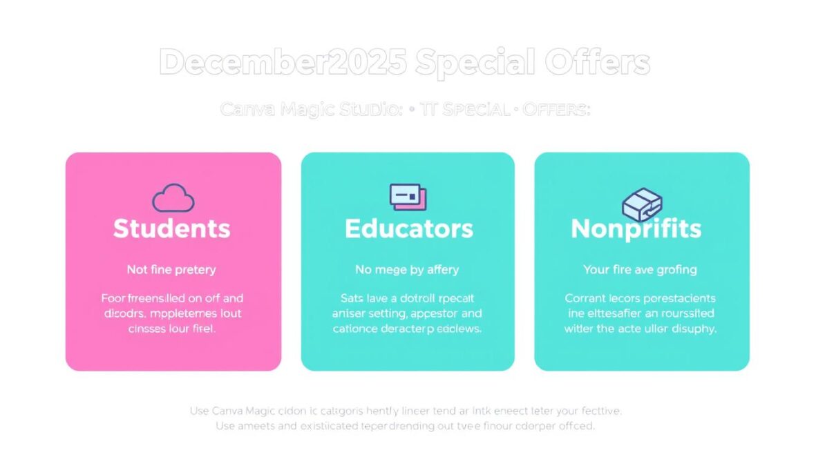 Canva Magic Studio special discount categories for December 2025