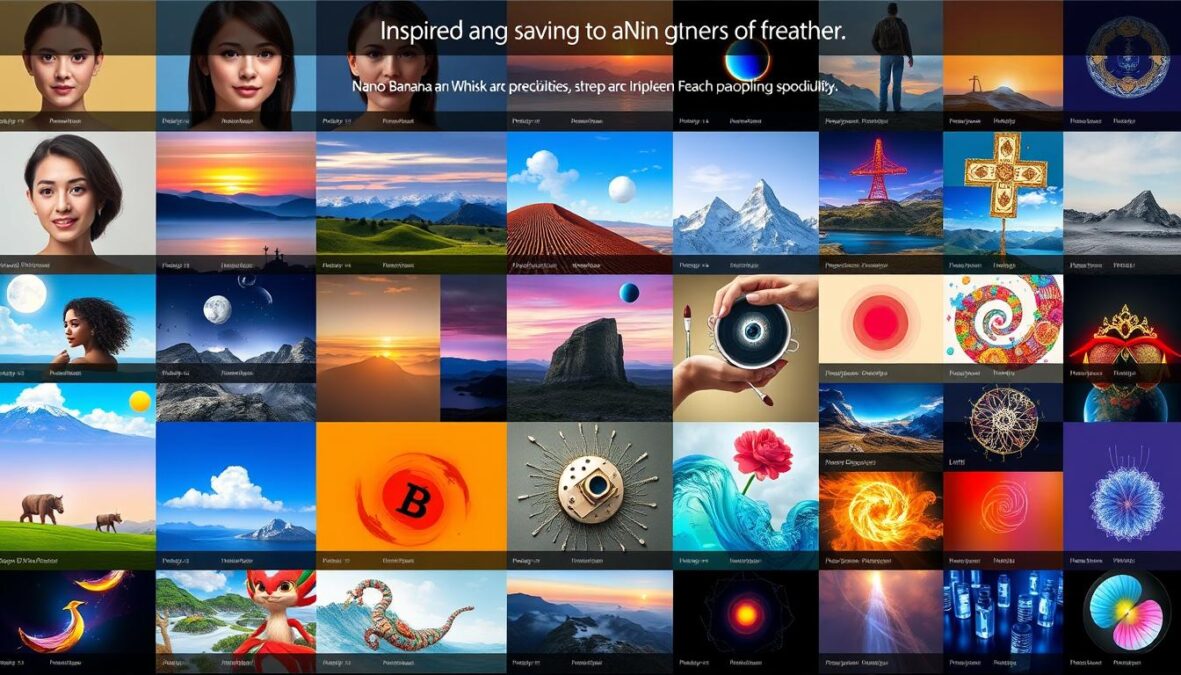 Collage of creative possibilities using both Nano Banana and Whisk together