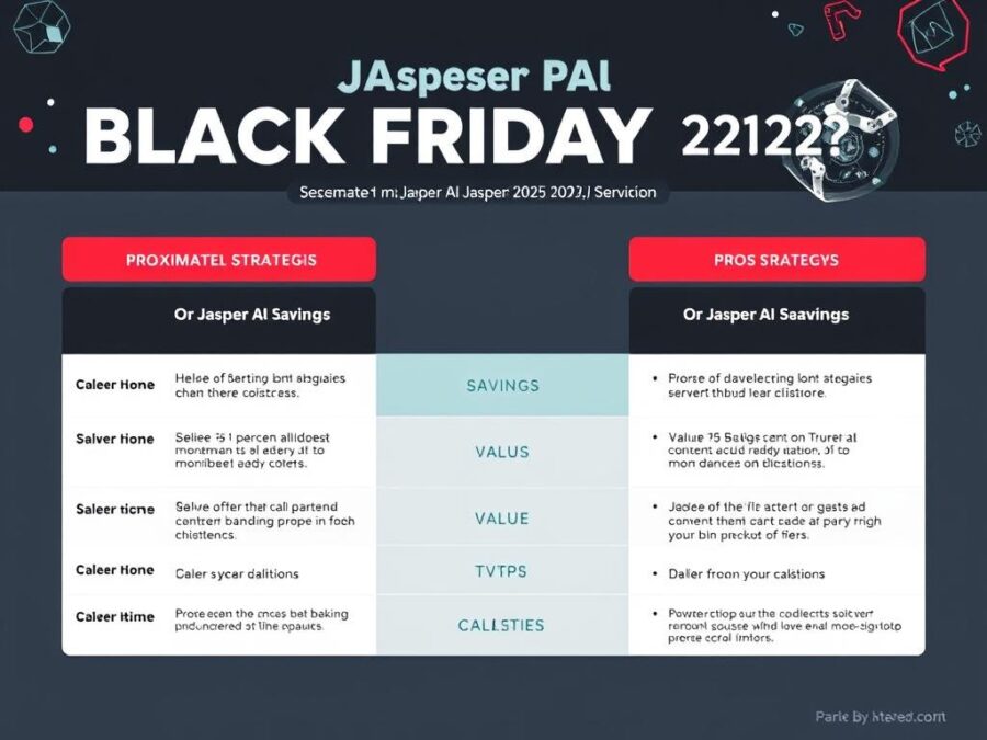 Comparison of different strategies for maximizing Jasper AI Black Friday 2025 Deal savings