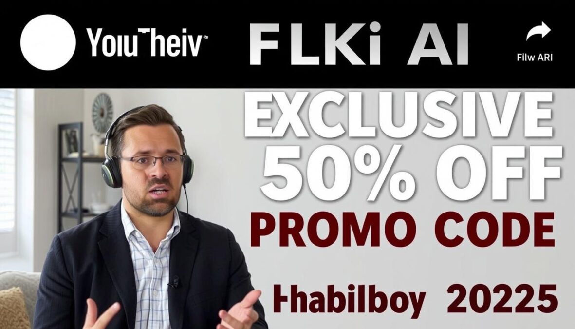 Content creator reviewing Fliki and sharing Black Friday 2025 promo code