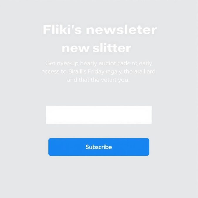Email newsletter signup for Fliki Black Friday 2025 notifications