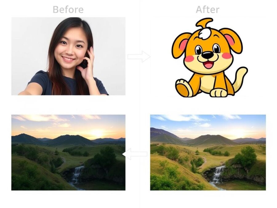 Examples of Nano Banana transformations showing before and after images