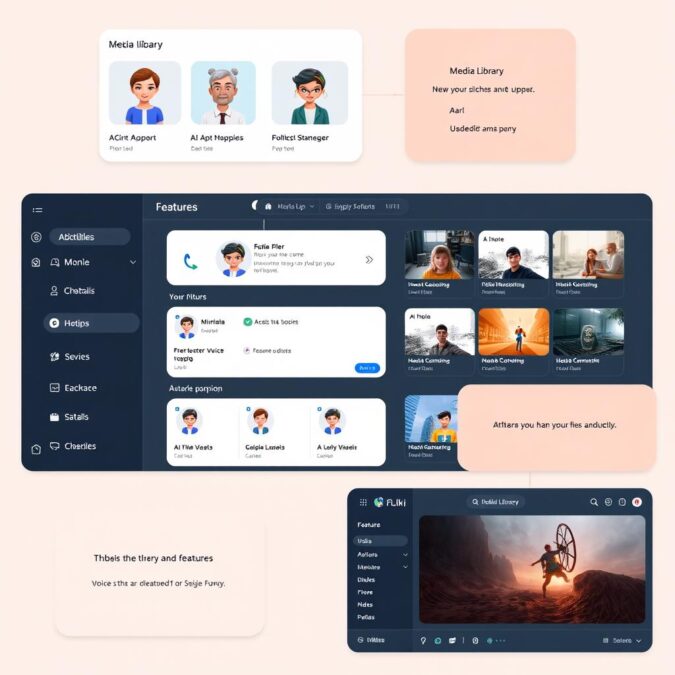 Fliki AI features dashboard showing various video creation tools