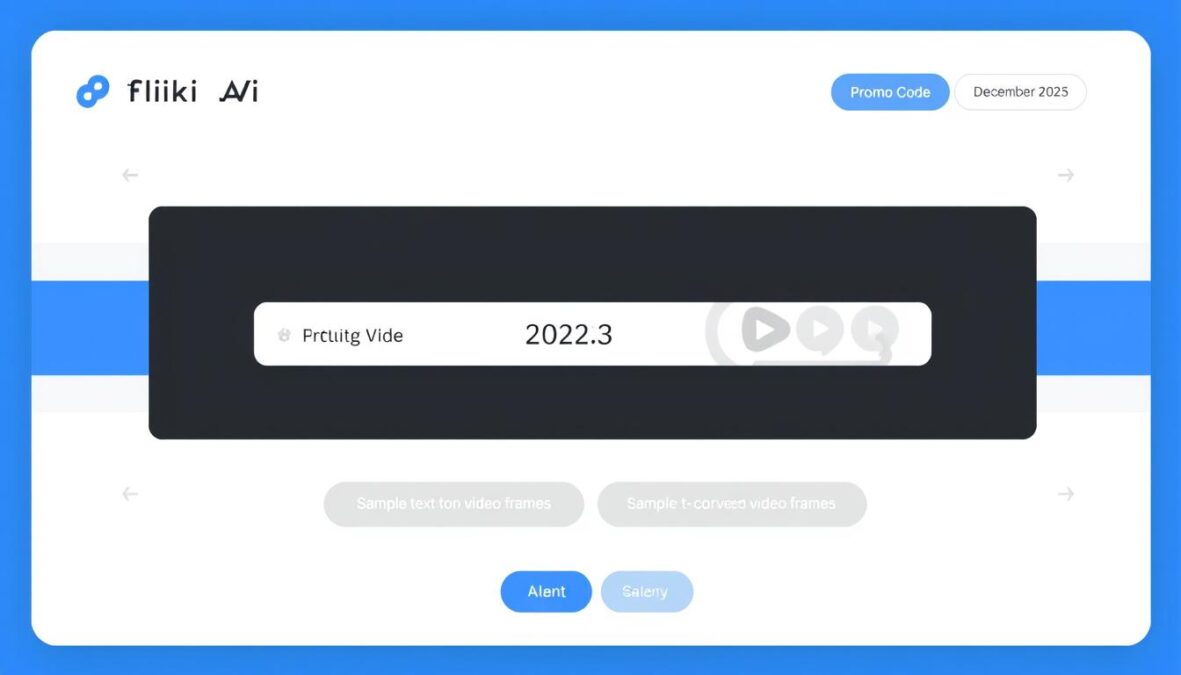 Fliki AI text-to-video conversion interface showing December 2025 promo code application