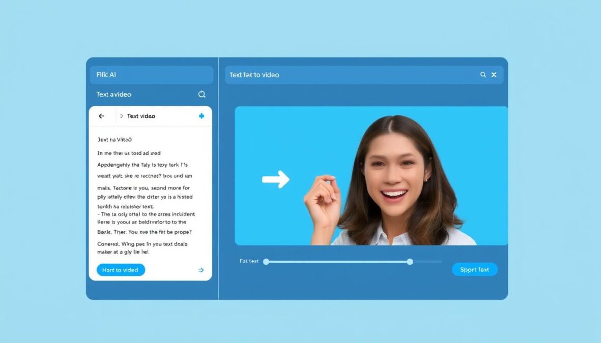 Fliki AI text-to-video platform interface showing video creation from text