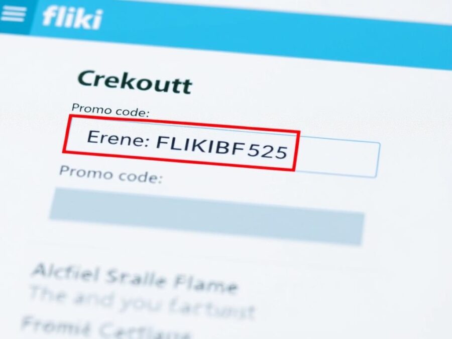 Fliki checkout page showing where to enter the Black Friday 2025 promo code