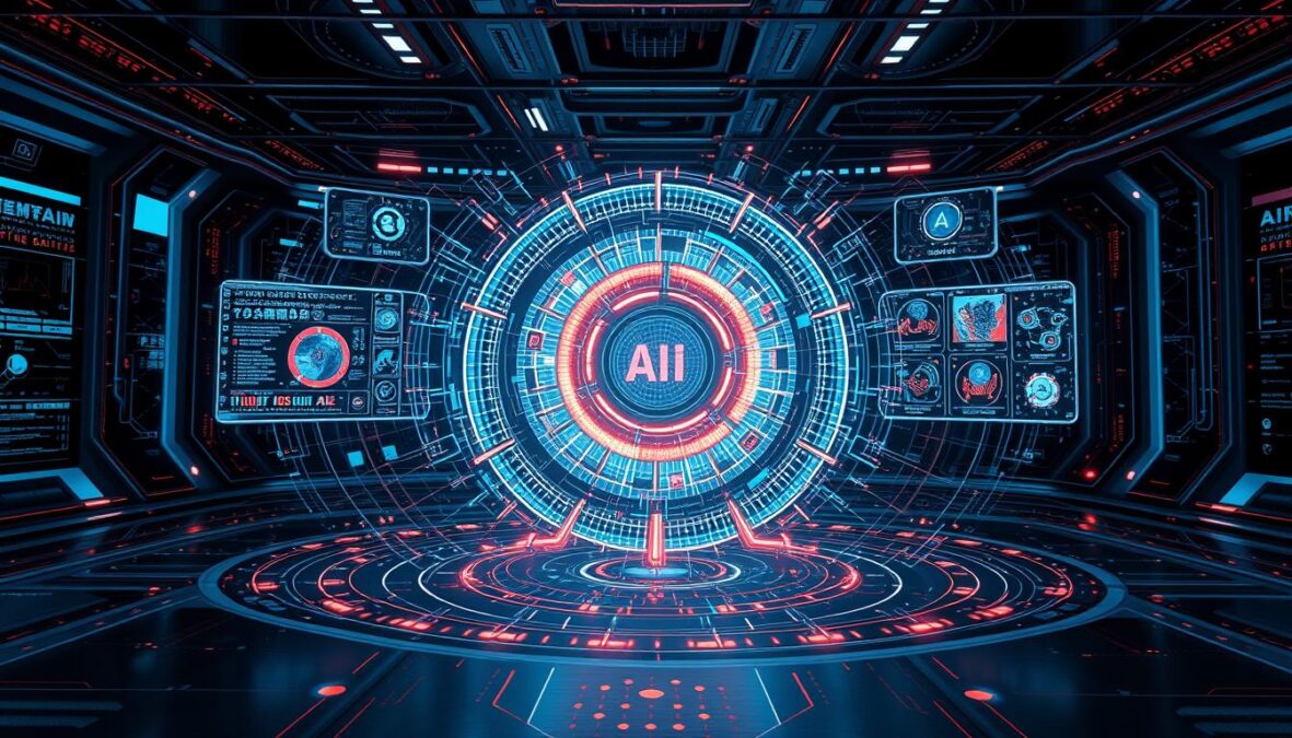 Futuristic visualization of AI image generation evolution