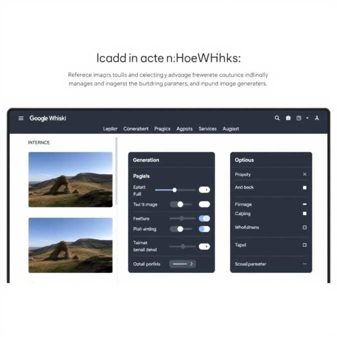 Google Whisk interface showing the image reference panels and generation options
