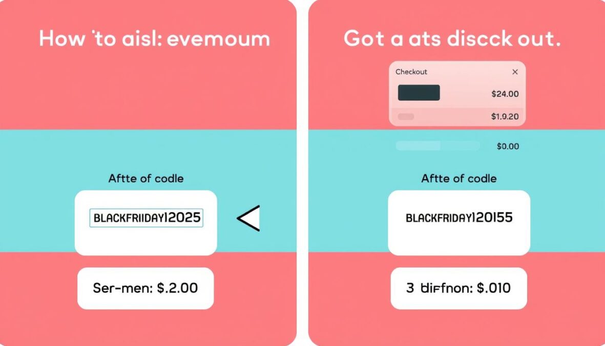 Illustration showing how to apply a Black Friday 2025 promo code at checkout