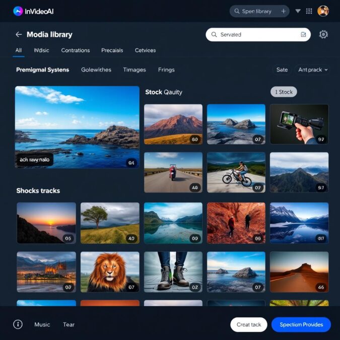 InVideo AI premium media library with stock videos and images