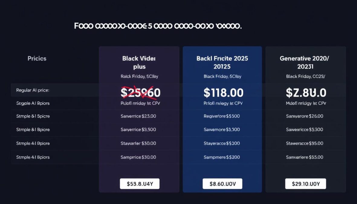 InVideo AI pricing comparison chart showing Black Friday 2025 coupon savings