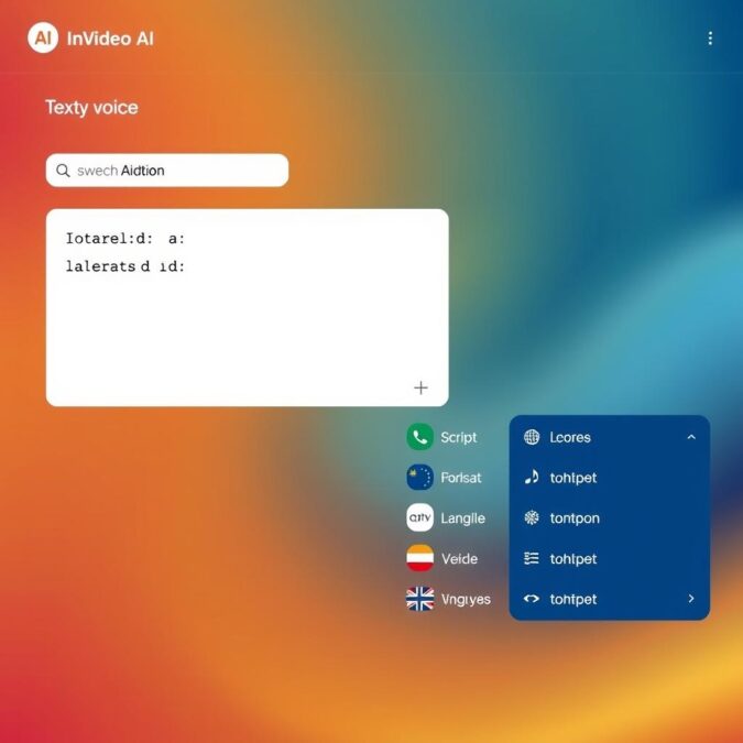 InVideo AI text-to-speech feature with multiple language options