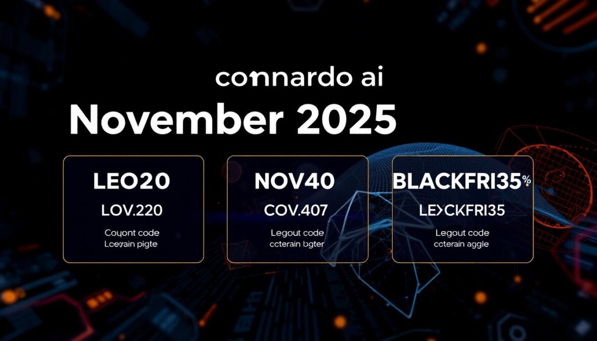 Leonardo.ai coupon November 2025 promotional banner showing discount codes