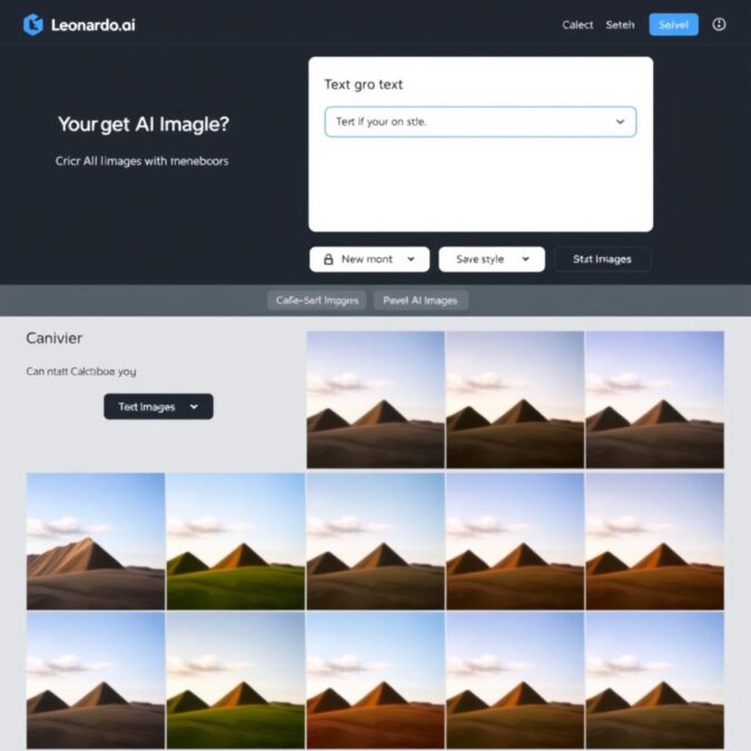 Leonardo.ai interface showing AI image generation features