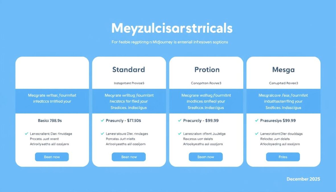 Midjourney subscription plans comparison chart for December 2025