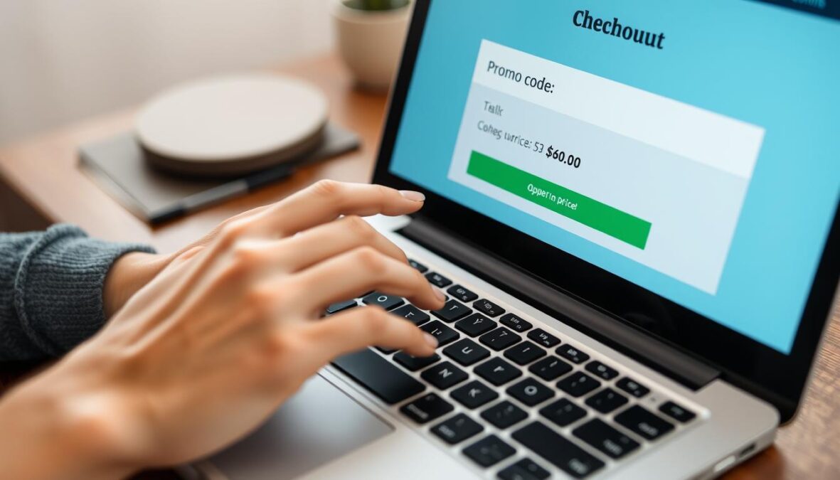 Person applying Creatify.ai promo code November 2025 at checkout screen